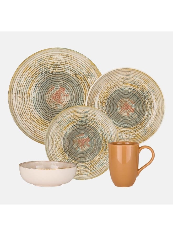 Oxford Contempo Relic Stoneware 20 Piece Dinnerware Set Service for 4  - Image 1