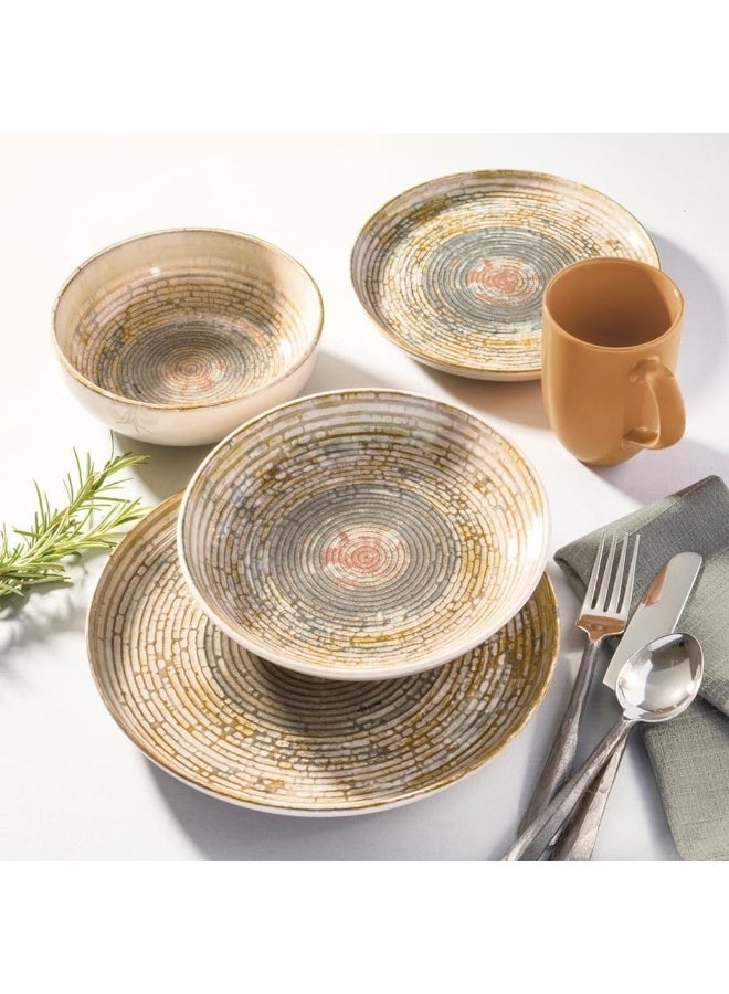 Oxford Contempo Relic Stoneware 20 Piece Dinnerware Set Service for 4  - Image 2