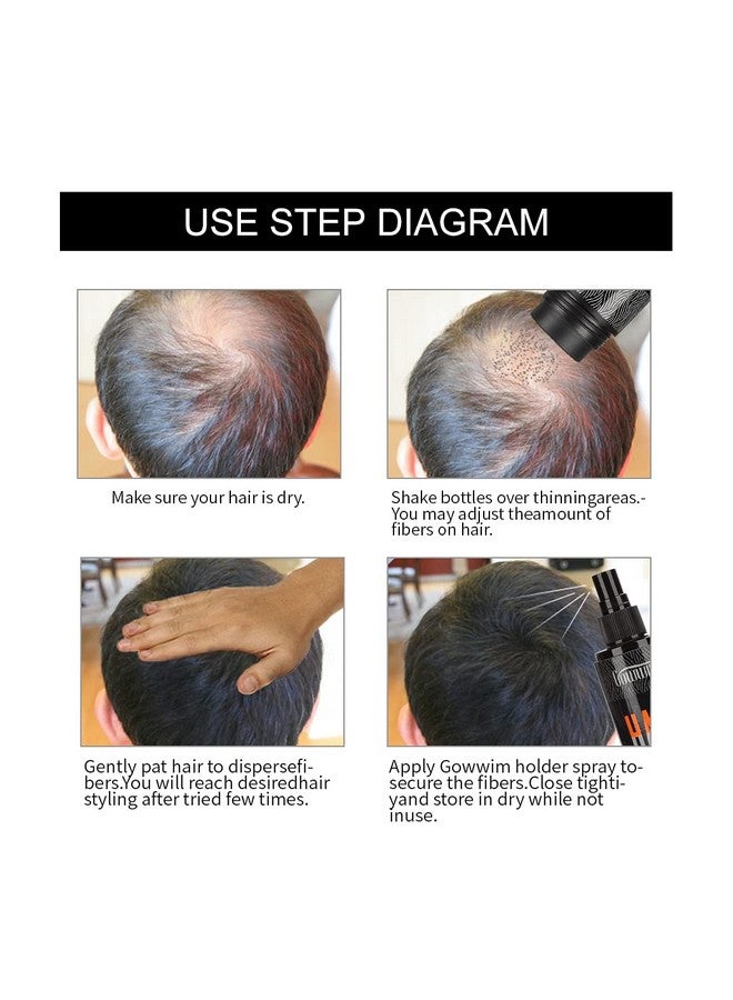 gowwim Hair Fibers for Thinning Hair 25g Hair Building Fibers 100% Undetectable,Instantly Cover Sparse Hair Areas-Bald Spots Cover Up. (Dark Brown) - Image 5