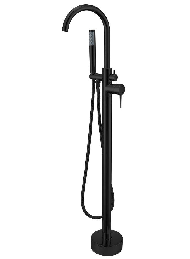 Bathroom Floor Standing Hot And Cold Bathtub Faucet Black 