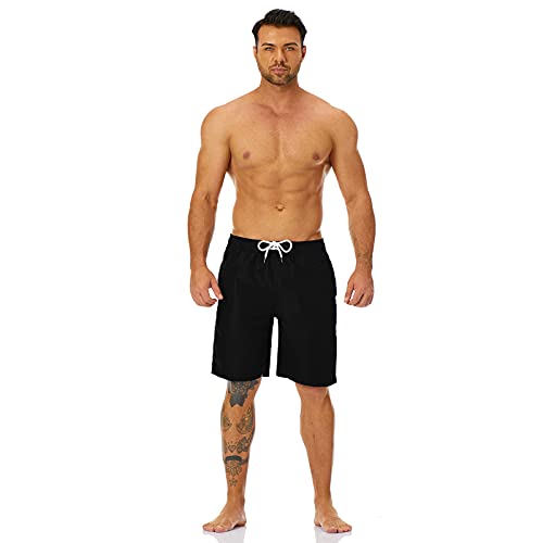KAILUA SURF شورت سباحة كايلوا سيرف للرجال طويل، سريع الجفاف، شورتات سباحة للرجال، بطول 9 بوصات، بدلات سباحة للرجال مع بطانة شبكية سوداء - Image 4
