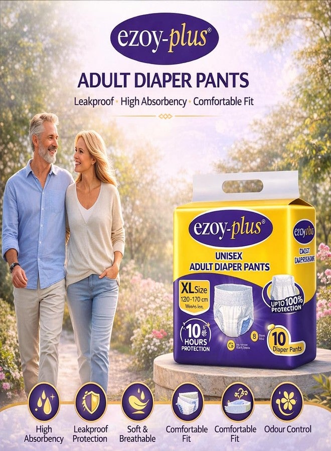 Ezoyplus Adult Diaper Pants XL Size (120-170 cm Waist) | Pull-Up Style | Leakproof | High Absorbency | Comfortable Fit | 10 Pieces - Image 5