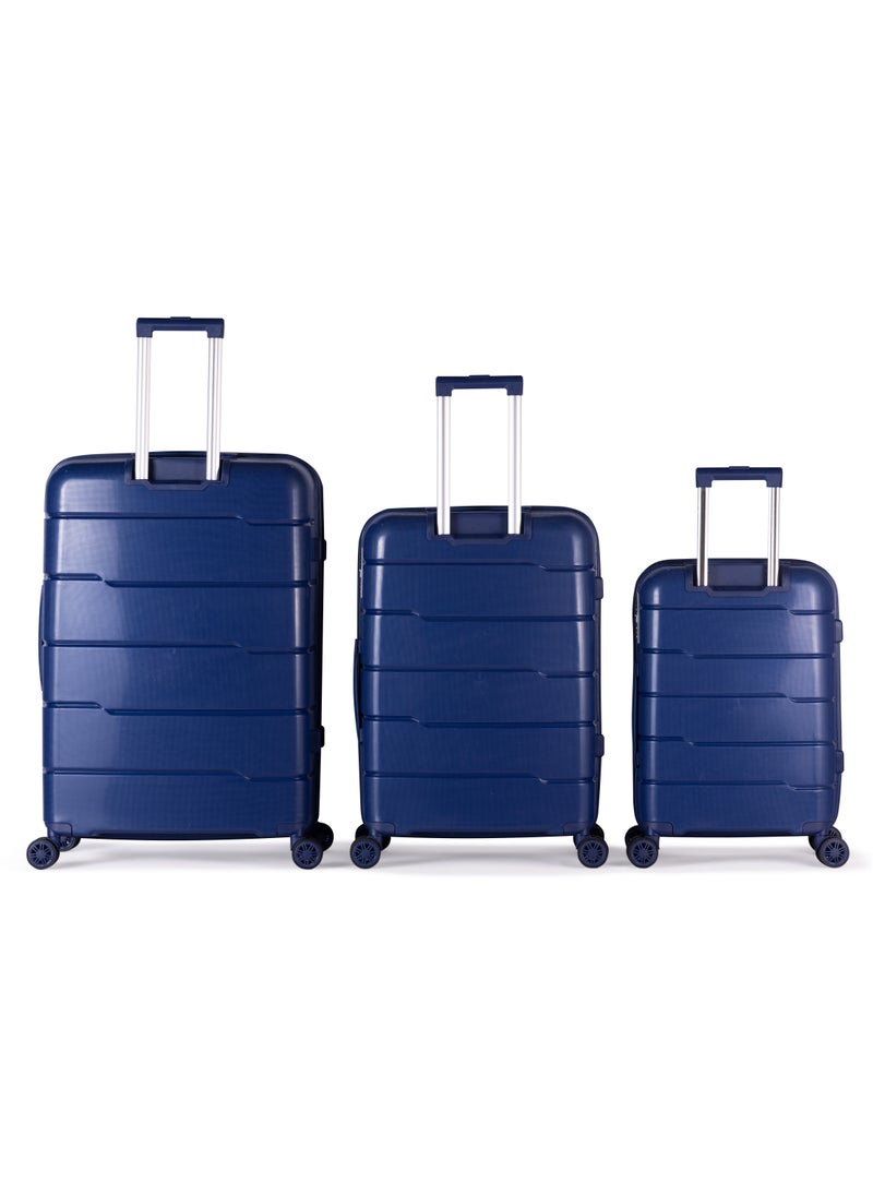 MUSSELZ KILIMANJARO - Complete Luggage Set 3 Piece -UNBREAKABLE PP(Blue)  - Image 2