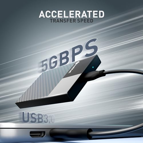 Cablet 2.5 Inch SATA USB 3.0 HDD/SSD 5Gbps Speed Portable External Enclosure for 7mm and 9.5mm, Tool-Free Design, Supports UASP Max 6TB - Image 2