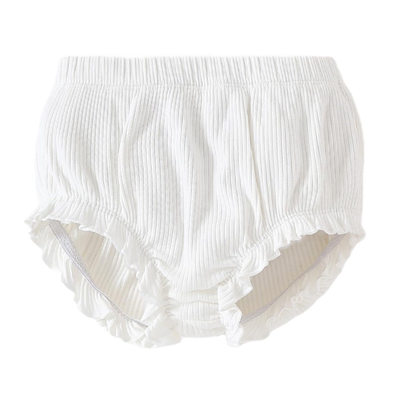 SOBOWO 3-Pack Bloomers for Baby Girls Diaper Covers Ribbed Ruffle Solid Triangle Baby Girl Shorts Summer Toddler Underwear(Rose/Pink/White, 6-9 Months) - Image 5