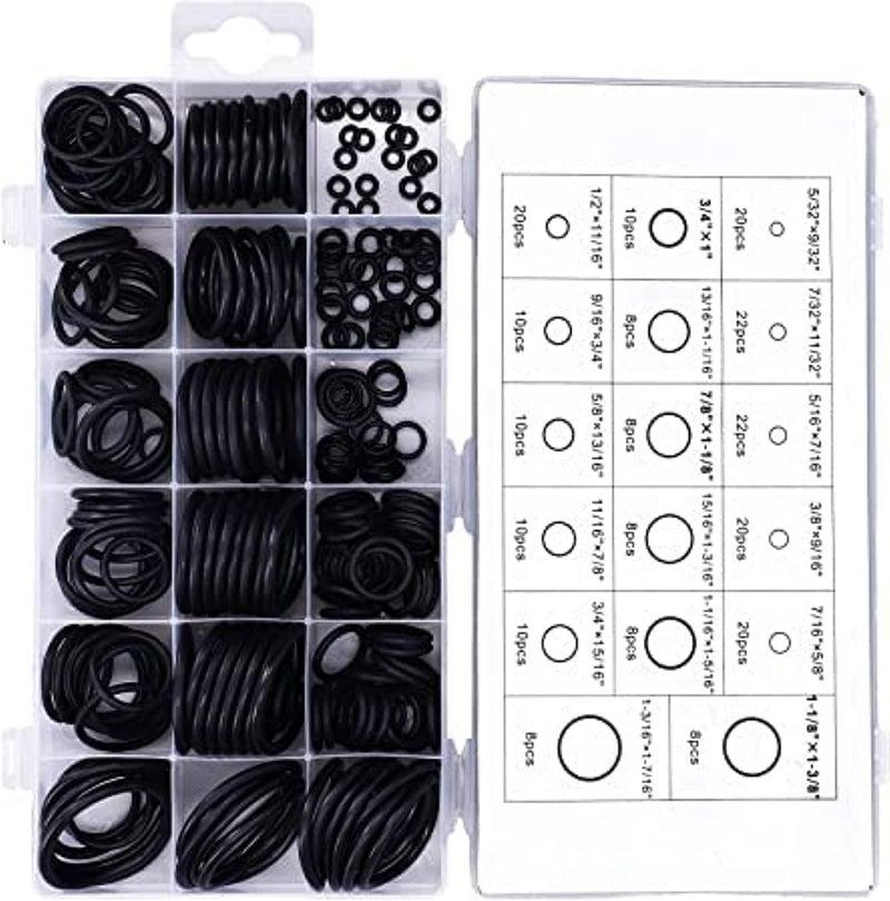 AQ AQSON AQSON 222-Piece Assortment of O-Rings and Rubber Seals for Vehicles - Image 1