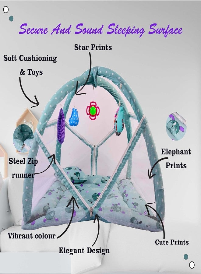 Kwitchy طقم مفروشات أطفال من كويتشي، سرير حديثي الولادة مع ناموسية (من 0 إلى 6 أشهر) (أخضر) - Image 4