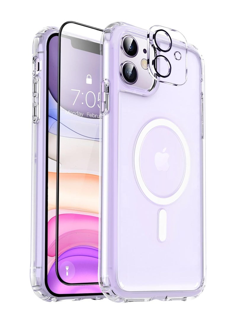Denx Package 3 in 1 For iPhone 11, Clear Case with Screen Protector & Lens Protector, Compatible with Magsafe, High-Grade Protection & Anti-Yellowing | Transparent - Image 1