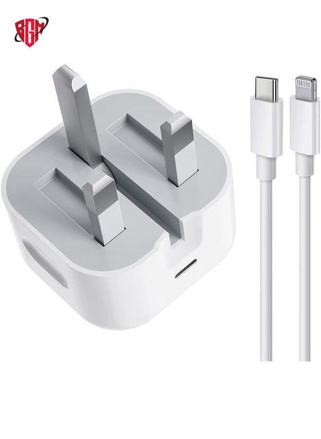 BGM - 1Pack iPhone USB C Fast Charger, [Apple MFi Certified] 20W PD Type C Power Block Wall Charger Plug Adapter with 6.6FT USB-C to Lightning Cable Compatible with iPhone 14 PRO MAX - Image 1