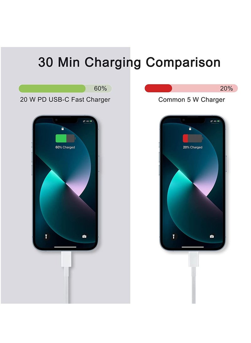 BGM - 1Pack iPhone USB C Fast Charger, [Apple MFi Certified] 20W PD Type C Power Block Wall Charger Plug Adapter with 6.6FT USB-C to Lightning Cable Compatible with iPhone 14 PRO MAX - Image 1