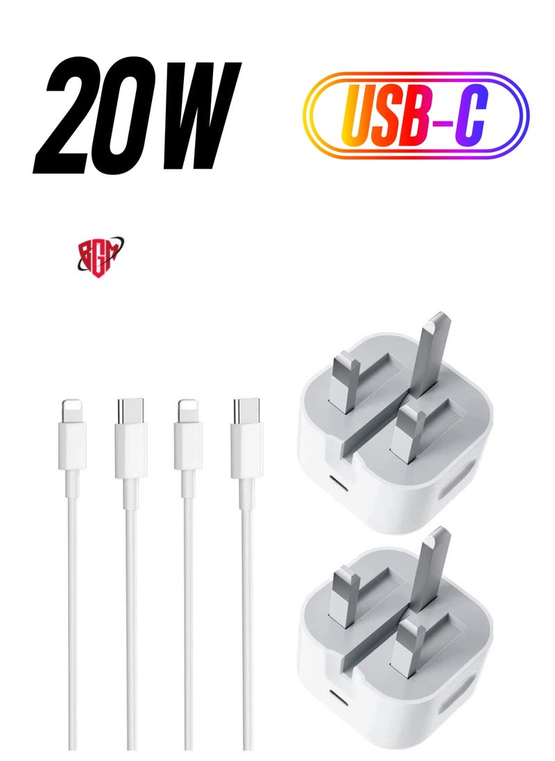 BGM - 1Pack iPhone USB C Fast Charger, [Apple MFi Certified] 20W PD Type C Power Block Wall Charger Plug Adapter with 6.6FT USB-C to Lightning Cable Compatible with iPhone 14 PRO MAX - Image 1