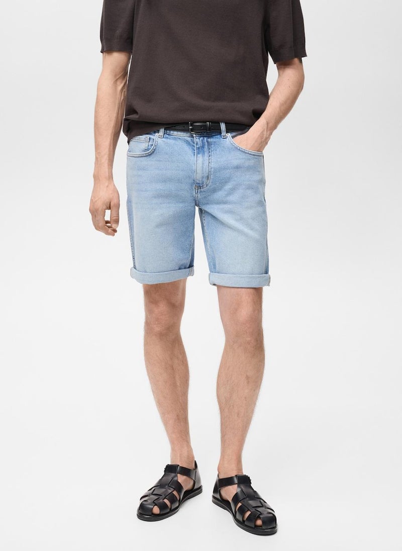 Mango Man - Essential Bermuda Denim Shorts - Image 1