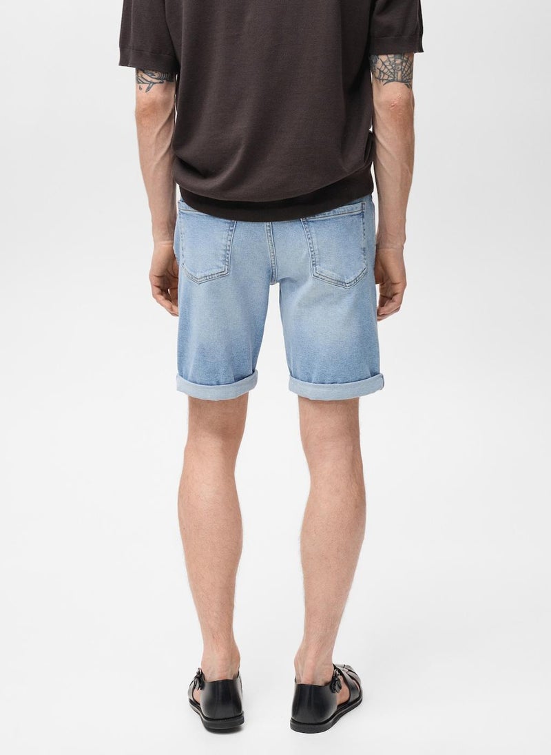 Mango Man - Essential Bermuda Denim Shorts - Image 1