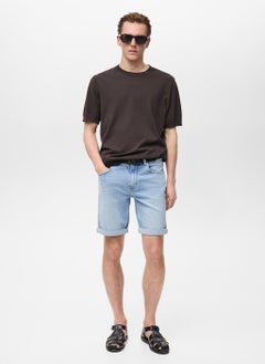 Mango Man Essential Bermuda Denim Shorts  - Image 4