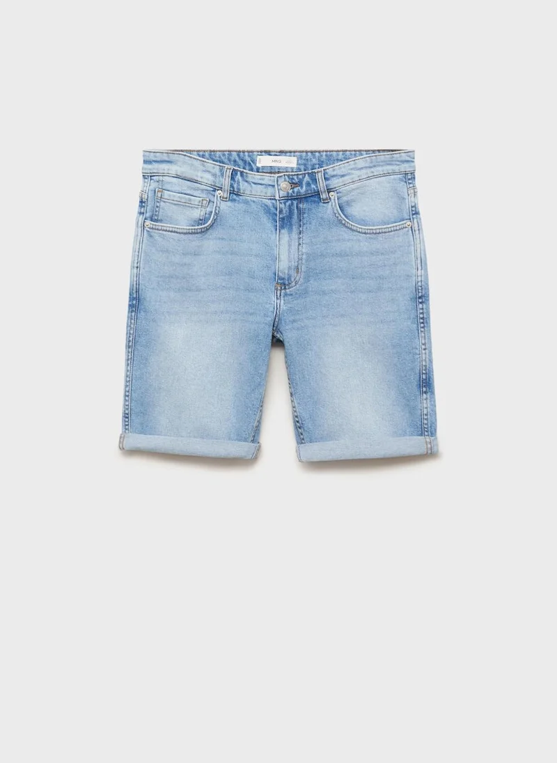 Mango Man Essential Bermuda Denim Shorts