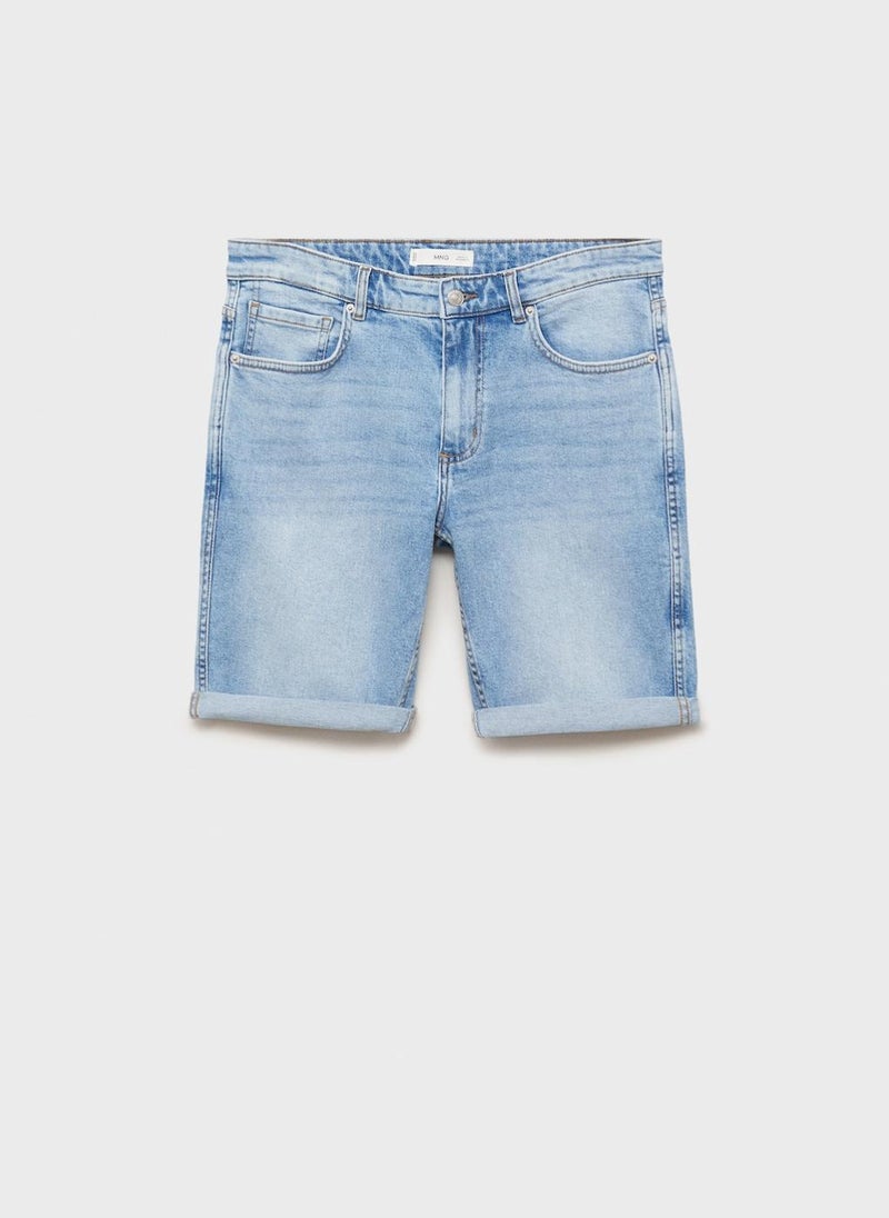 Mango Man - Essential Bermuda Denim Shorts - Image 1