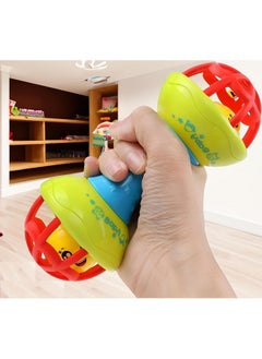 Manos Baby Soft Rattle Ball & Dumbbell Rattle Toy Pack of 2 - MulticolorI Infant Toddler Rattle for Baby Girl/Baby boy  - Image 4