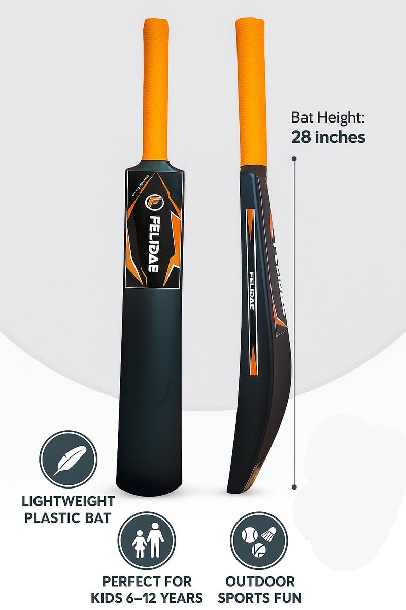 FELIDAE (Size – 3) Cricket Bat Set for Boys Age 6-10 | Size 3 Plastic Bat with Ball & Wicket Set | Outdoor Cricket Kit for Children | Lightweight Bat and Ball for Garden, Beach, Backyard Play - Image 3