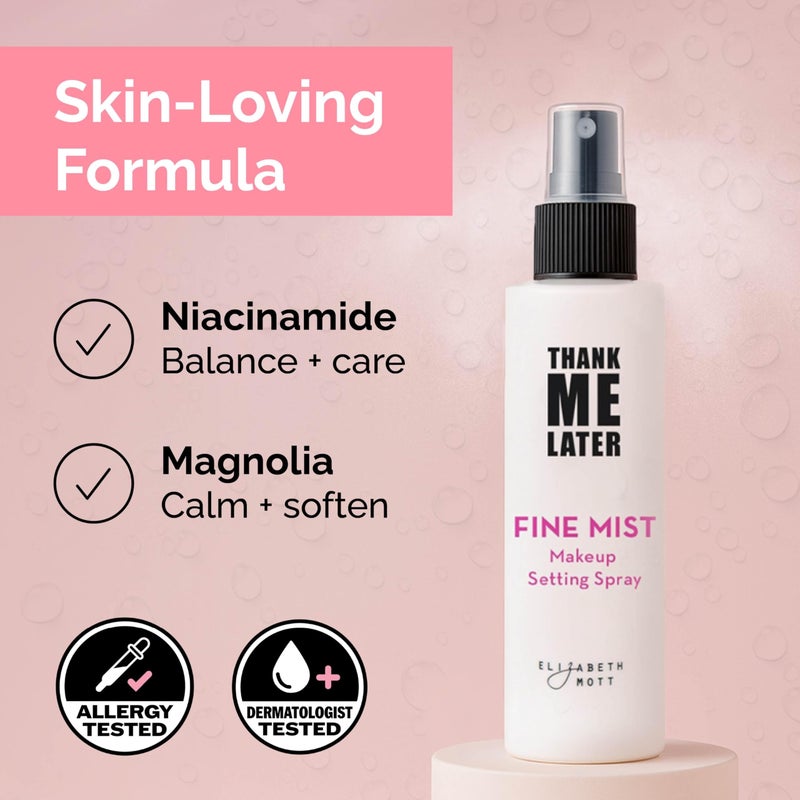 Elizabeth Mott Thank Me Later 3-in-1 Dewy Makeup Setting Spray - Hydrating & Long-Lasting Fine Mist with Niacinamide for Radiant, Glowy Skin - Lightweight, Oil-Free & Cruelty-Free Formula, 95 mL - Image 5