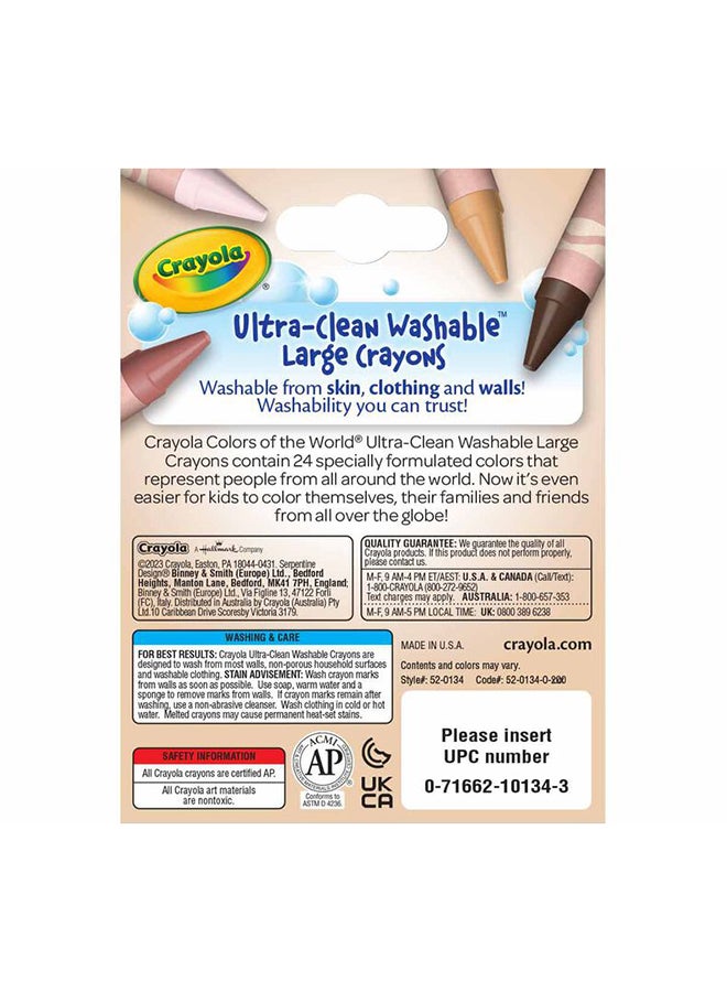 Crayola 24 CountLarge Ultra-Clean Washable Crayons, Colors of the World - Image 4