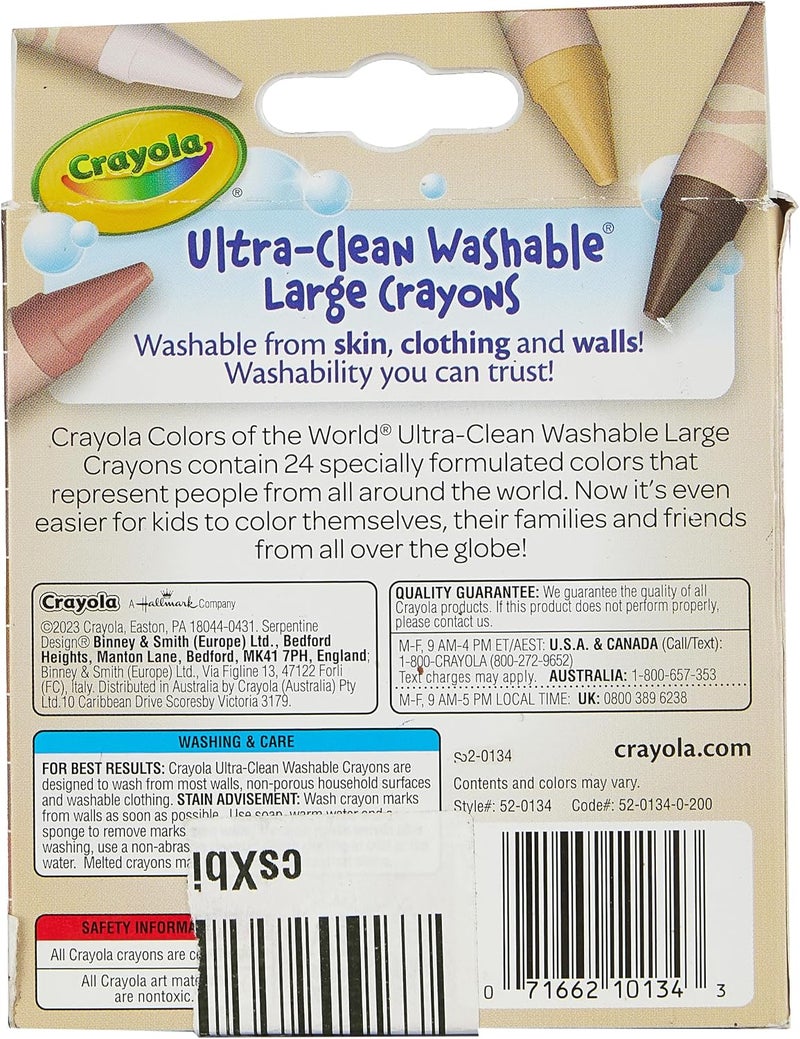 Crayola 24 Ct Large Ultra-Clean Washable Crayons, Colors of the World - Image 2
