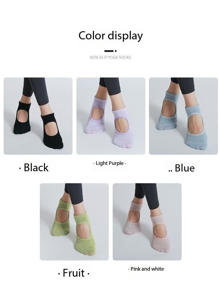 5 Pairs Non-Slip Yoga Socks Pilates Grip Socks for Women Yoga Socks for Pilates,Yoga, Ballet, Dance - Image 1