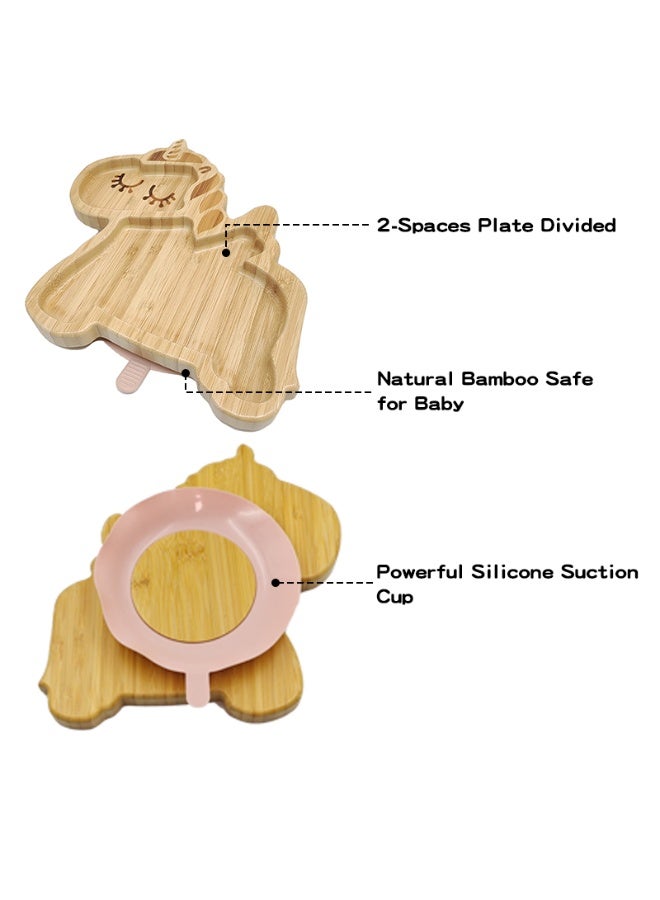NENES Bamboo and silicone baby feeding set, BLW, newborn gift, baby, toddler (Unicorn) - Image 3