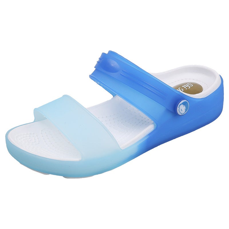 Women'S Slippers Plastic Sandals Women'S Summer Outer Wear Crystal Toe-Toe Clogs Rainy Day Two-Wear Sandals - Image 1