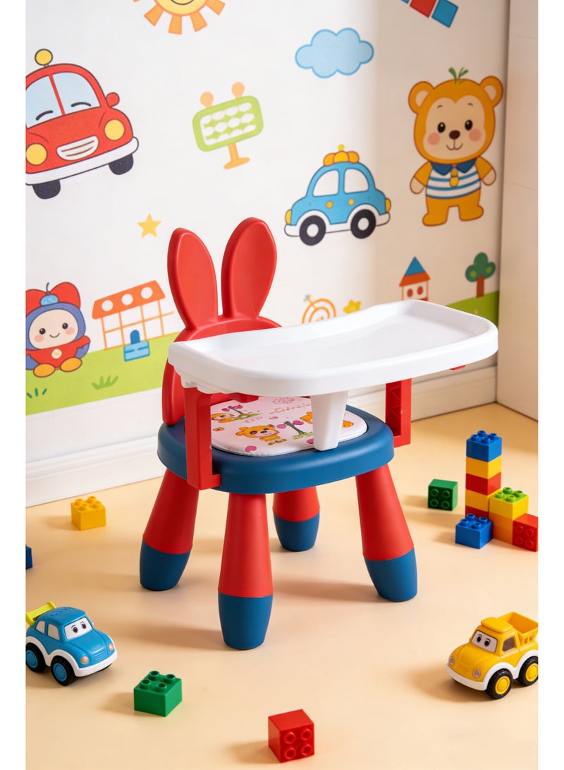 MIXDE Baby Travel Feeding Chair, Portable Booster Seat with Dining Tray for Indoor & Outdoor Use (Red) - Image 1