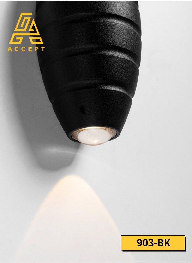 BAB 3W Double Wall Outdoor Wall Lamp Oval Shape Yellow Lighting Color  - Image 3