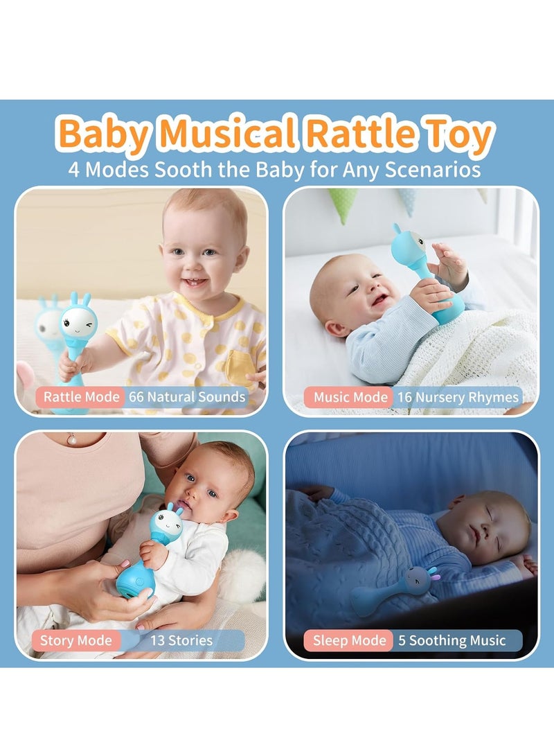 alilo Talking & Singing Yoyo Bunny | Musical Edutainment | Mimics Voices | 90+ Audio Learning | Silicon Teether | Shake & Tell | Rattle, Music & Glowing Lights | USB Recharge | Safe & Durable | Blue - Image 5
