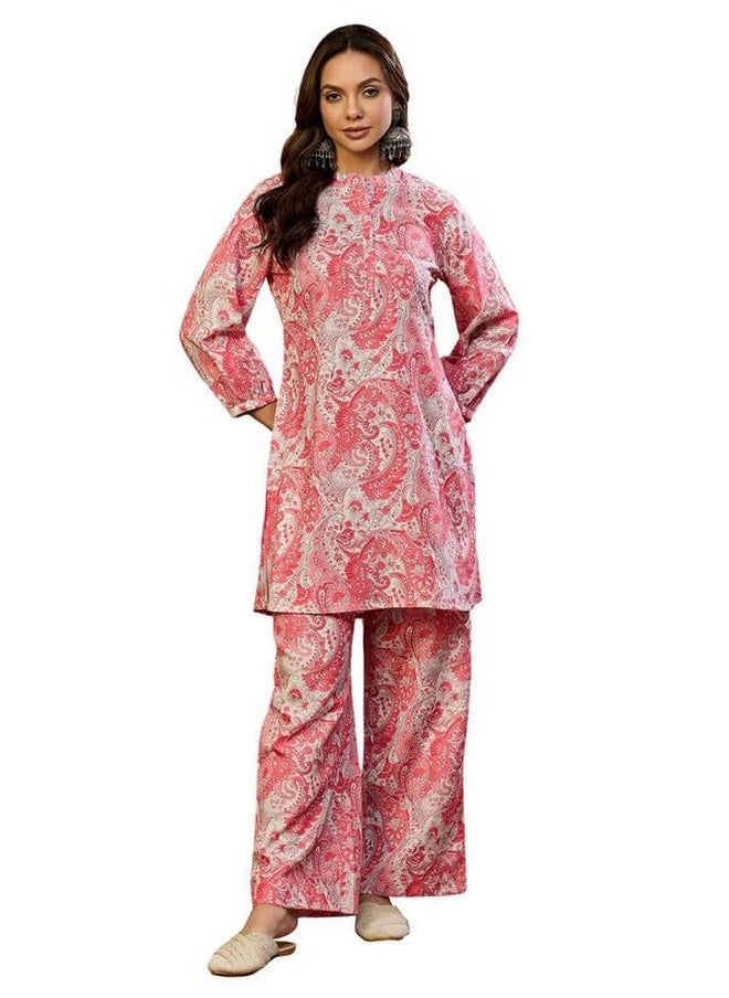 Vaamsi Women's Cotton Blend Floral Printed Straight Co-ord Set (VCORD1032_M_Pink) - pzsku/Z300E4471AE577DD3DA16Z/45/_/1740118270/dbb51e9b-25b6-4207-9a9d-a227802b45f3