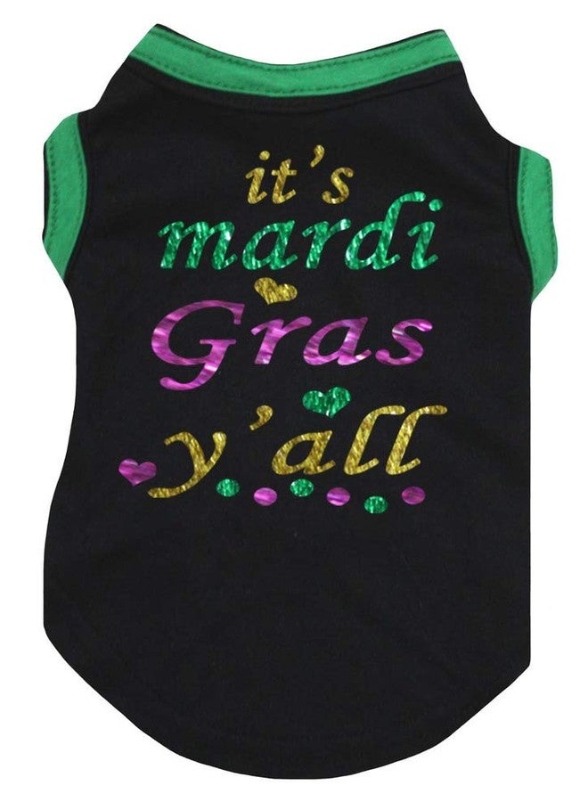 بيتيتبيلا قميص Petitebella It's Mardi Gras Y'all Puppy Dog (أسود، كبير) - Image 1