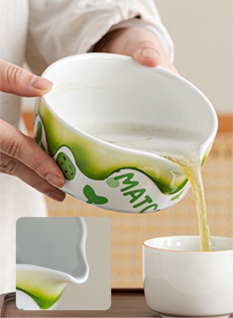 YEADMAL Matcha Whisk Set with Matcha Bowl, Matcha Bamboo Whisk, Scoop, Sifter, Matcha Whisk Holder Unique Gifts for Women Men Girl Friend Home Kitchen(Green) - Image 4