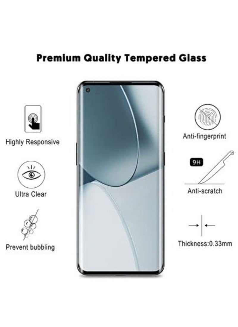 Compatible with oneplus 10 pro Screen Protector UV, [UV Lamp ] Clear Curved Edge Tempered Glass for (2 Pack)