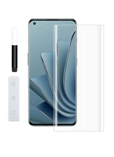 Compatible with oneplus 10 pro Screen Protector UV, [UV Lamp ] Clear Curved Edge Tempered Glass for (2 Pack)