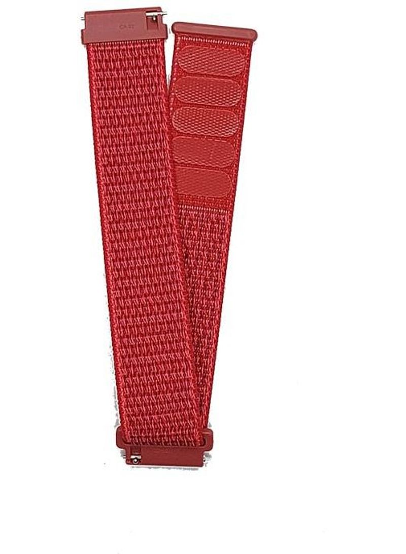 NIBEMINENT Replacement Nylon Wristband For Samsung Active 1/Samsung 2/Samsung Galaxy/Samsung Sport/Huawei GT 2/Honor 20millimeter Red