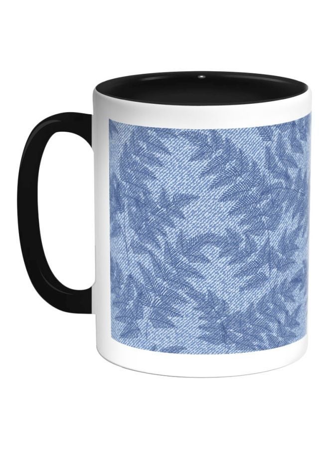 RYN Tree Paper Printed Coffee Mug Black/White/Blue 325ml