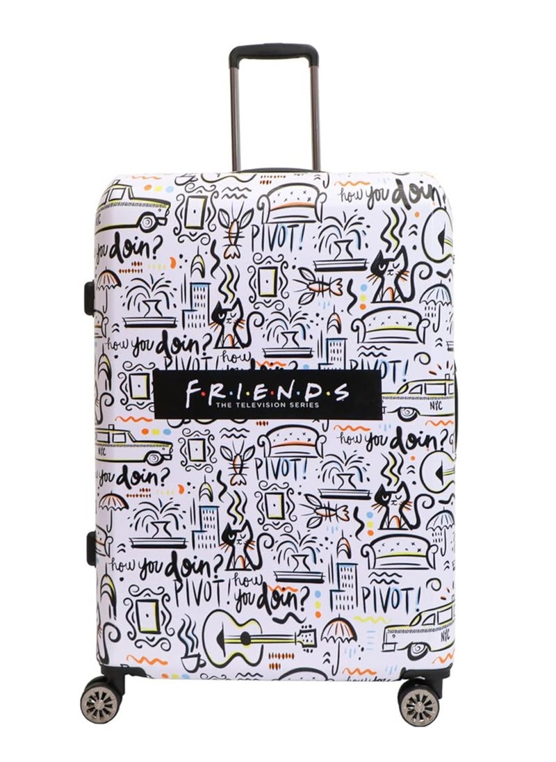 COSMO Friends Hard Luggage Trolley Case, White, 30 Inch, LPTYFR003  - Image 1