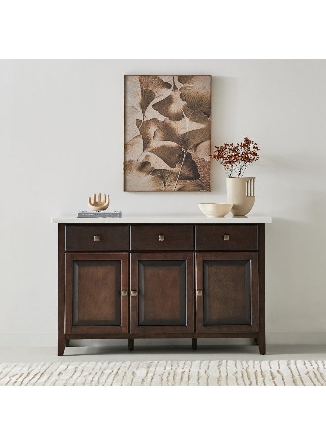 Home Box Orlando Marble Top Sideboard with 3 Doors and 3 Drawers 45.7 x 88.9 x 142.2 cm - Image 3