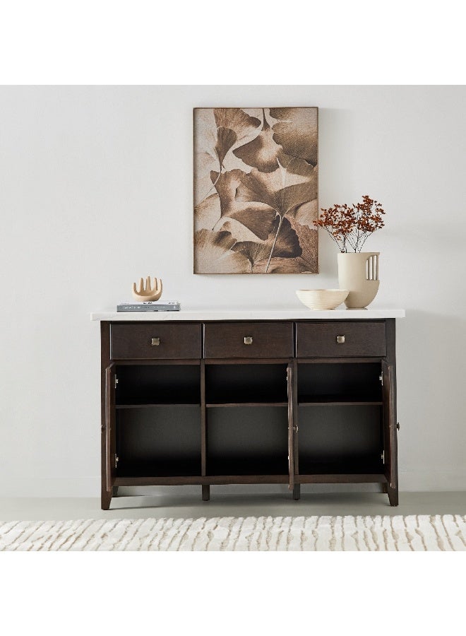 Home Box Orlando Marble Top Sideboard with 3 Doors and 3 Drawers 45.7 x 88.9 x 142.2 cm - Image 2