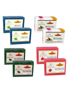 Khadi Pure Mint Mix Fruit Neem & Rosewater Soap 125 G (Pack Of 8)  - Image 1