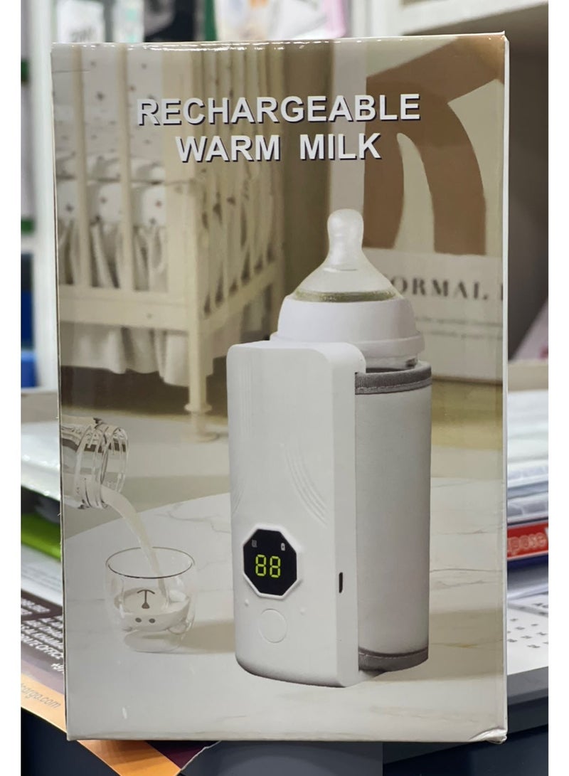 DealX Portable Rechargeable Baby Bottle Warmer with Digital Temperature Display | USB Fast Heating Milk Warmer for Breast Milk & Formula Feeding - Image 2