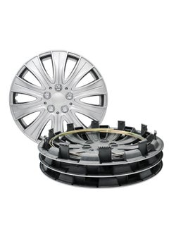 EMTC Pack of 4 EM-3140 Taiwan Wheel Cover | 14" Inch | Silver Universal Nested Style  - Image 3