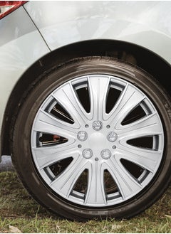 EMTC Pack of 4 EM-3140 Taiwan Wheel Cover | 14" Inch | Silver Universal Nested Style  - Image 4
