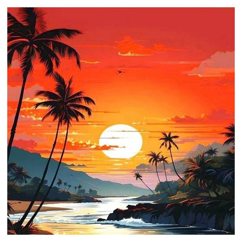 Diamond painting, a popular style, featuring dreamy landscapes and full diamonds, perfect for DIY bedroom and living room wall decorations. - Image 1