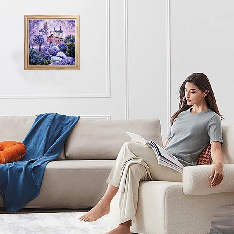Diamond painting, a popular style, featuring dreamy landscapes and full diamonds, perfect for DIY bedroom and living room wall decorations. - Image 3