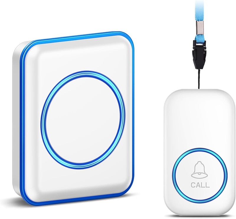 Caregiver Pager, FullHouse Wireless Call Button 1000+ Feet, SOS Alert Nurse Calling Elderly Fall Help System for Patient/Disabled Monitoring at Home, IP55 Waterproof - Image 1