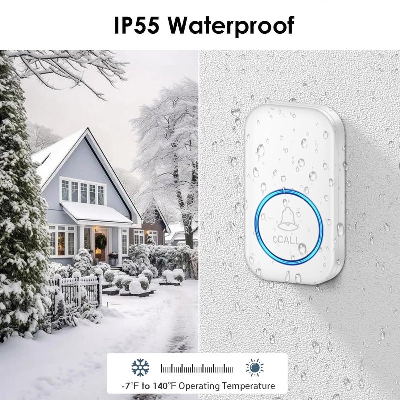 Caregiver Pager, FullHouse Wireless Call Button 1000+ Feet, SOS Alert Nurse Calling Elderly Fall Help System for Patient/Disabled Monitoring at Home, IP55 Waterproof - Image 3