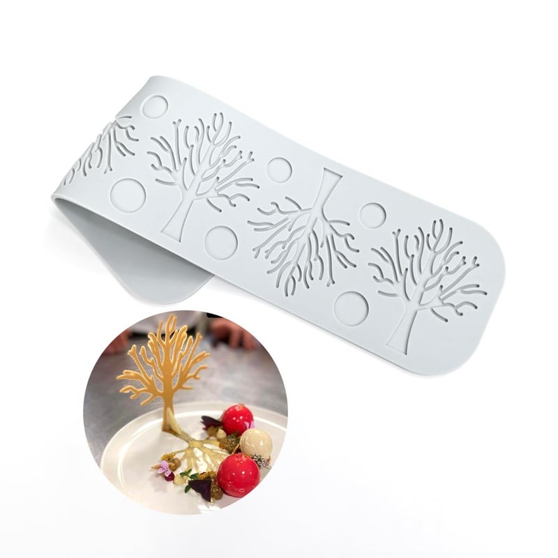 mostsom Silicone Fondant Mold Cake Molds 3D Tree Lace Mat for Valentines Day DIY Baking Easy Use Candy Mould for Polymer Clay Sugar Craft Cupcake Decorating G_ Tree